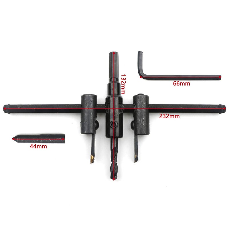 Rowiz 30mm-200mm Adjustable Circle Hole Cutter Set, Heavy Duty Wood Hole Saw Circle Cutter, Hole Saw Drill Bit kit, Wood Working Twist Hole DIY Tools for Woodworking - Image 4
